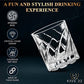 KAVE 22 Spinning Glass Set – Elegant and Refined 4pcs Spinning Whiskey Glasses, and Ice Ball Mold