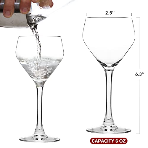 Chouggo Nick & Nora Glasses Cocktail Glasses Set of 4 (6 oz.)